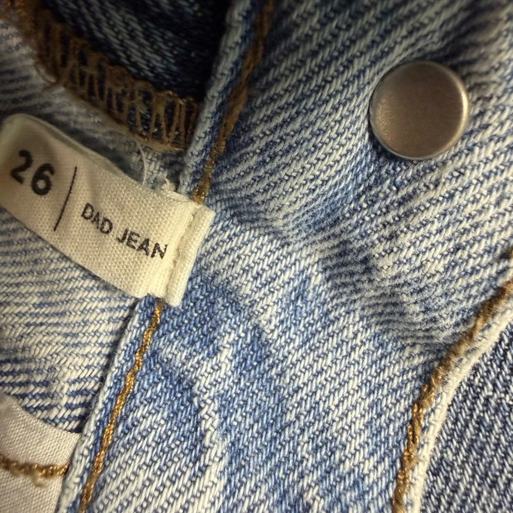PacSun Two Tone Split Wash Dad‎ Jean High Waisted Blue Denim Size 26